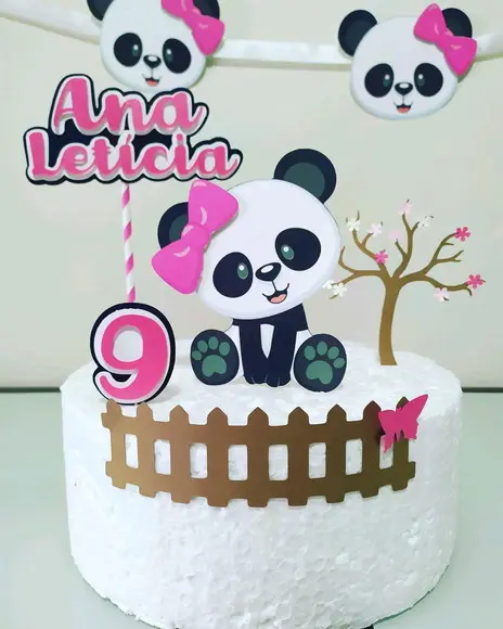 Topo de Bolo Panda