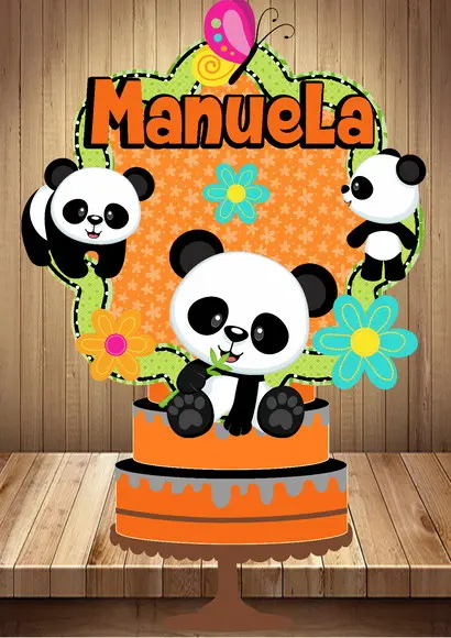 Topo de Bolo Panda