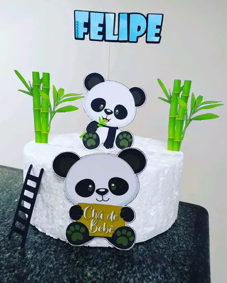 Topo de Bolo Panda