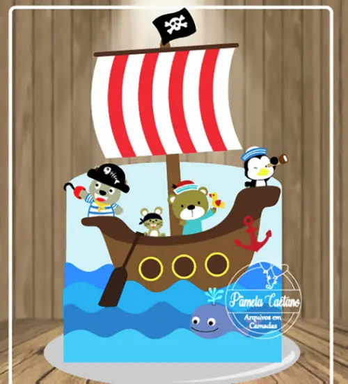 Topo De Bolo Pirata