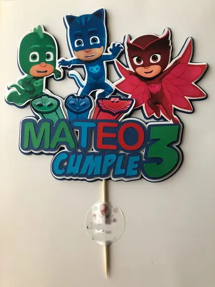 Topo de Bolo Pjmaskarados