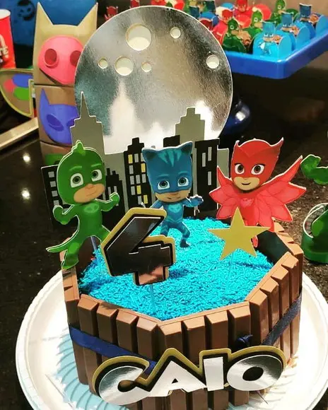 Topo de Bolo Pjmaskarados