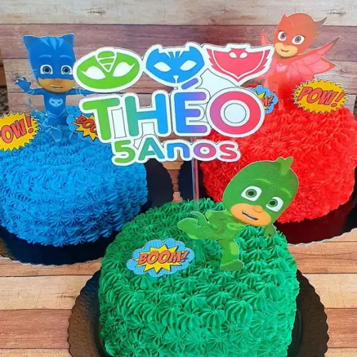 Topo de Bolo Pjmaskarados