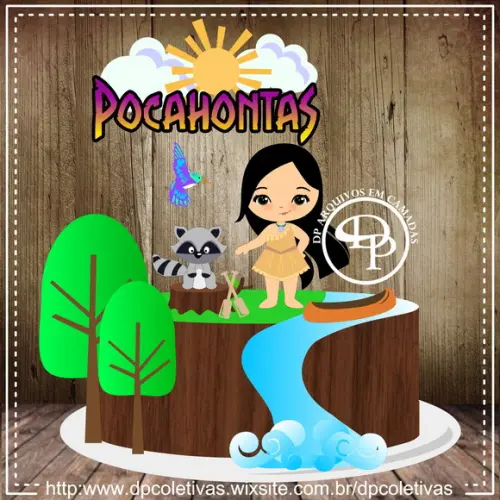 Topo de Bolo Pocahontas