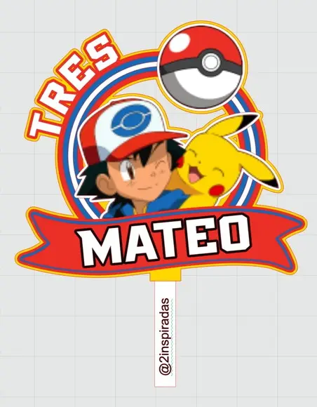 Topo de Bolo Pokemon