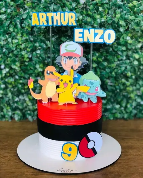 Topo de Bolo Pokemon