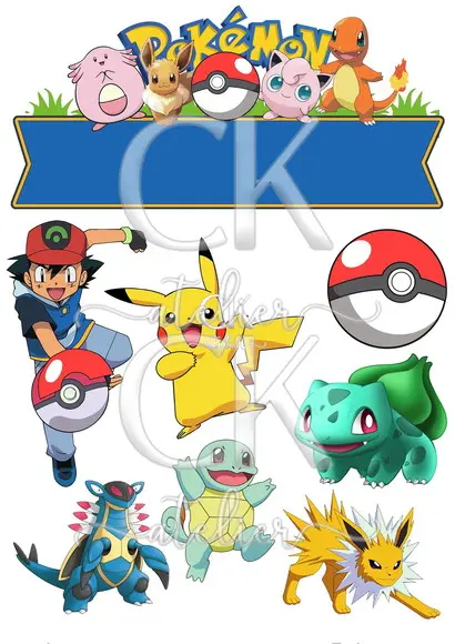 Topo de Bolo Pokémon