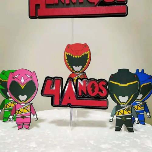 Topo de Bolo Power Rangers
