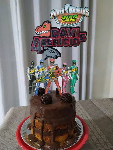 Topo de Bolo Power Rangers