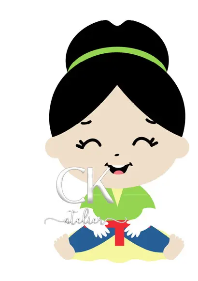 Topo De Bolo Princesa Mulan