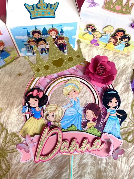 Topo de Bolo Princesas Disney
