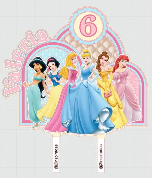 Topo de Bolo Princesas Disney