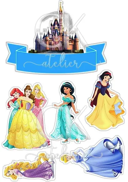 Topo de Bolo Princesas Disney