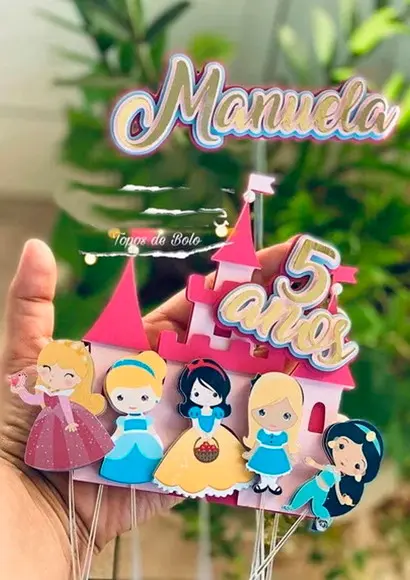 Topo de Bolo Princesas Disney