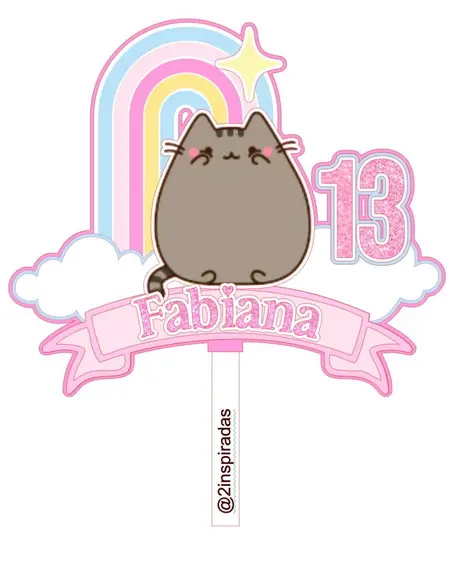 Topo de Bolo Pusheen Cat