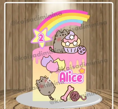 Topo De Bolo Pusheen Cat