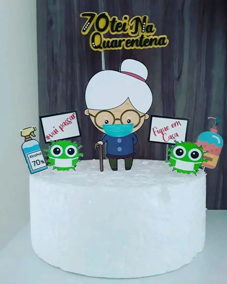 Topo de Bolo Quarentena