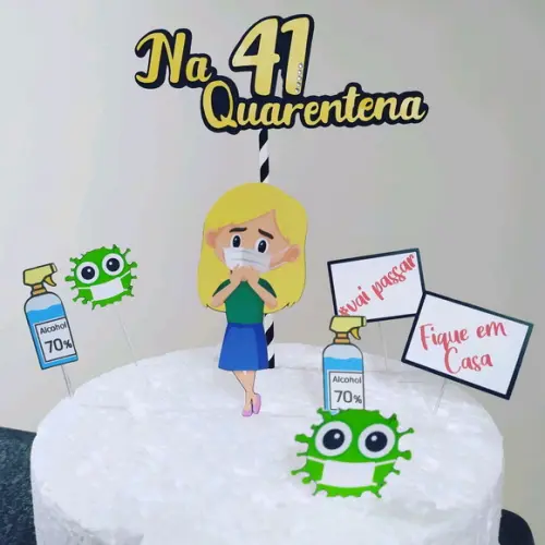Topo de Bolo Quarentena