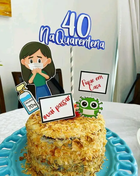 Topo de Bolo Quarentena