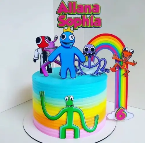 Topo de Bolo Rainbow Friends