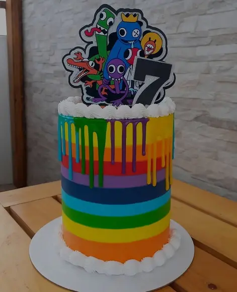 Topo de Bolo Rainbow Friends