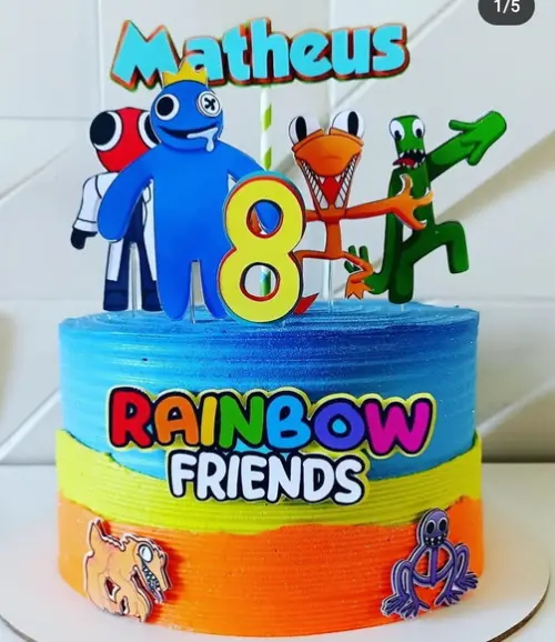 Topo de Bolo Rainbow Friends