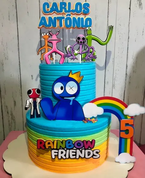 Topo de Bolo Rainbow Friends