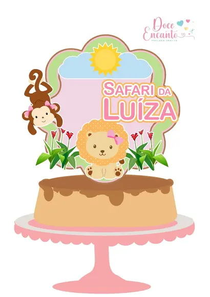 Topo de Bolo Safari