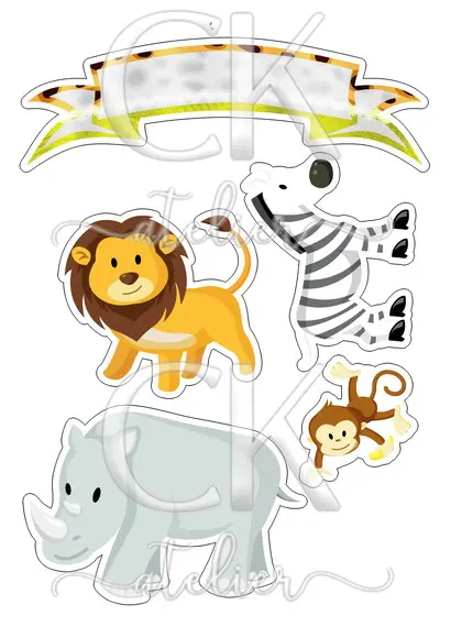 Topo de Bolo Safari
