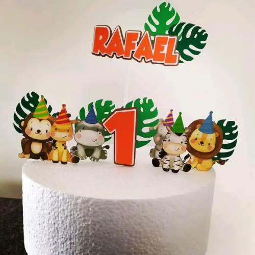 Topo de Bolo safari cute