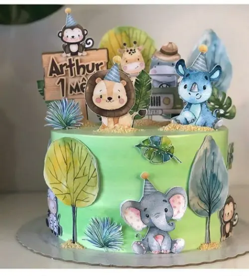 Topo de Bolo safari cute
