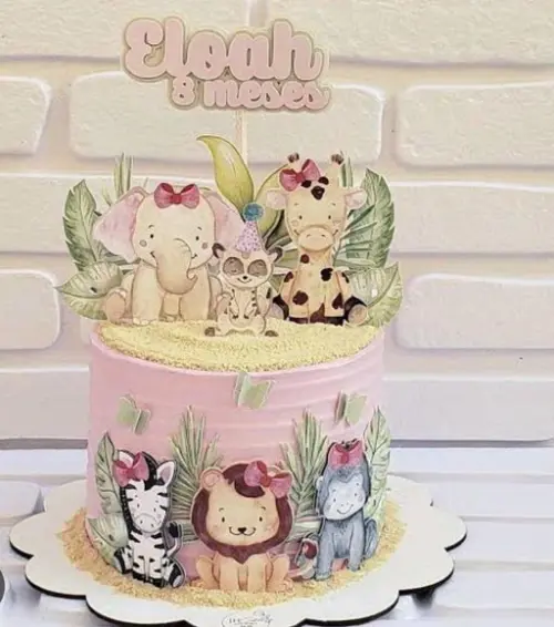 Topo de Bolo Safari Cute