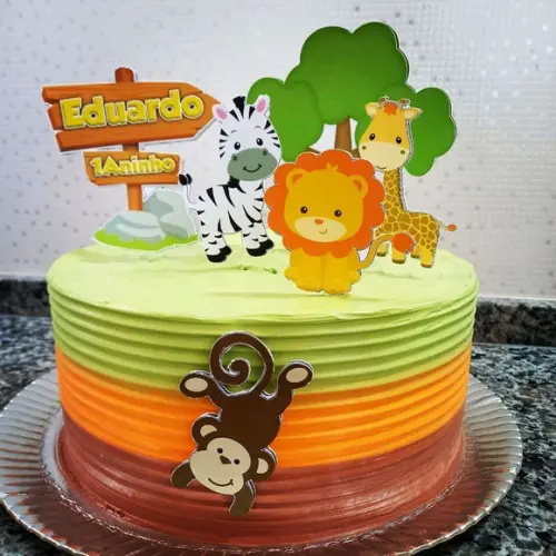 Topo de Bolo Safari Cute