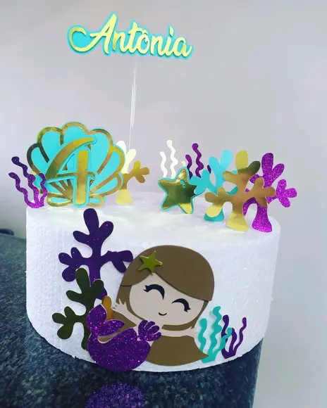 Topo de Bolo Sereia