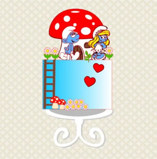 Topo de Bolo Smurfs