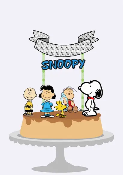 Topo de Bolo Snoopy