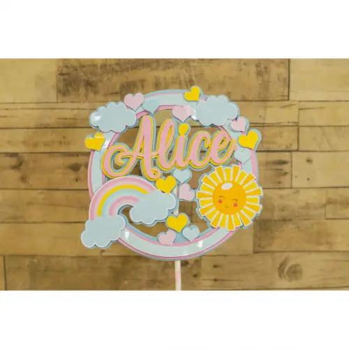 Topo de Bolo Sol Cute