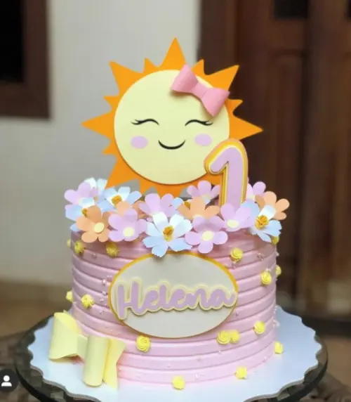 Topo de Bolo Sol Cute