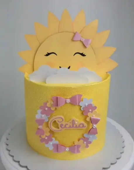 Topo de Bolo Sol Cute