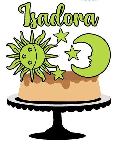 Topo De Bolo Sol E Lua