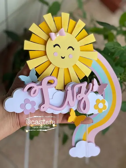 Topo de Bolo Sol Cute
