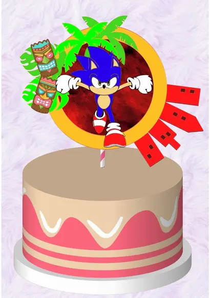 Topo de Bolo Sonic