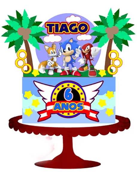 Topo de Bolo Sonic