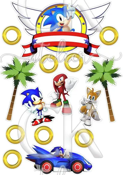 Topo de Bolo Sonic