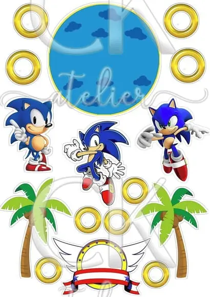 Topo de Bolo Sonic
