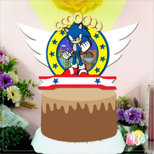 Topo de Bolo Sonic