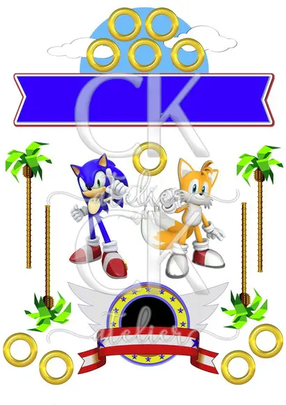Topo de Bolo Sonic