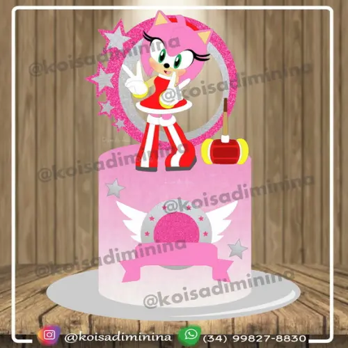 Topo de Bolo Sonic Amy