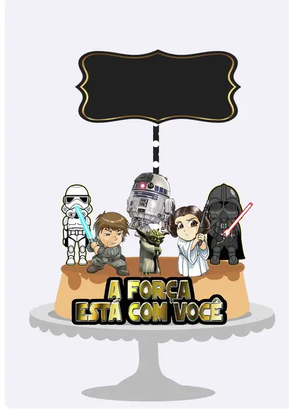 Topo de Bolo Star Wars