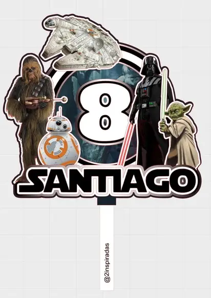 Topo de Bolo Star Wars